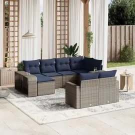 vidaXL Garten-Lounge-Set 10-tlg. grau