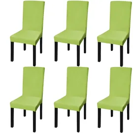 vidaXL Stuhlhusse Gerade Grün 6er Set