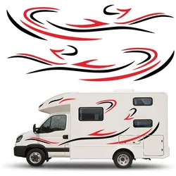 Auto-Karosserieaufkleber, selbstklebende seitliche LKW-Grafikaufkleber, passend für Wohnmobil, Wohnwagen, Wohnmobil, Anhänger rot