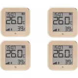 Shelly WLAN-Temperatur- u. Feuchtigkeitssensor Plus H&T Gen. 3, BT, Mokka, 4 Stück - Hygrometer, Braun