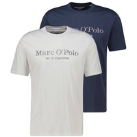 Marc O'Polo T-Shirt, (Packung, 2 tlg.), Gr. XXL, marine/weiß, , 73435762-XXL