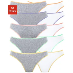 String PETITE FLEUR, Damen, Gr. 36/38, grau (grau, meliert, weiß), Single Jersey, Obermaterial: 95% Baumwolle, 5% Elasthan, unifarben, meliert, körpernah, Unterhosen, aus elastischer Baumwolle