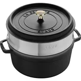 STAUB Cocotte Rund mit Dämpfeinsatz 24 cm Schwarz