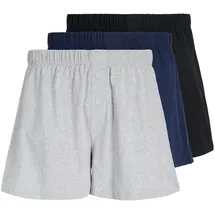 JACK & JONES JACJONES BASIC JERSEY BOXERSHORTS Schwarz/Blau/Grau L 3er Pack