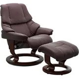 Stressless Stressless® »Reno«, (Set, Relaxsessel mit Hocker), mit Hocker, mit Classic Base, Größe S, M & L, Gestell Braun