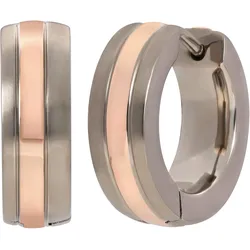 Paar Creolen TITANIA "Ohrringe", rosa (roségoldfarben), Ohrringe, Damen, Titan