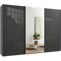 luma-home Schwebetürenschrank 300 x 216 x 65 cm Anthrazit/Schwarz