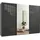 luma-home Schwebetürenschrank 300 x 216 x 65 cm Anthrazit/Schwarz