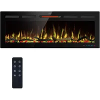 Kentsky 121cm WiFi Elektrische Kamineinsätze, Einbau- und Wandkamin Heizung W/einstellbare Flammenfarbe,Helligkeit, Thermostat, 9H Timer, App und Fernbedienung, 750/1500W