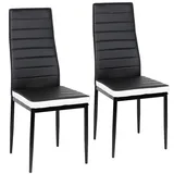 LANTUS Esszimmerstühle 2/4/6 Set Stuhl Küchenstuhl Wohnzimmerstühle Kunstleder Stühle,2 Stück (Schwarz + Weiß)