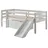 Vipack Hochbett Pino mit Rutsche 90 x 200 cm inkl. Rollrost und Rollboxen Kiefer massiv weiß
