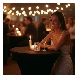 DETEX DETEX® Stehtisch Husse 2er Set Schwarz 60-65cm Verstärkter Fußbereich 30°C Waschbar Stehtischhussen Stretch Überzug