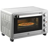 Minibackofen 32L Elektrischer Mini Ofen Drei Stufen Silber