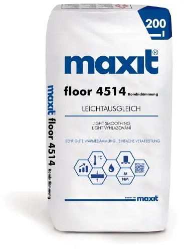 Maxit floor 4514 Kombidämmung i. S. a 200 ltr. (gebundene Schüttung als Rohrhöhenausgleich)