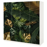 MyMaxxi Möbelfolie »MyMaxxi - Klebefolie Möbel kompatibel mit IKEA Pax Schrank - Motiv goldene Dschungelblätter - Möbelfolie selbstklebend - Dekofolie Tattoo Aufkleber Folie für Schlafzimmer und Kinderzimmer - Urwald Blätter Malerei« 200 cm x 236 cm