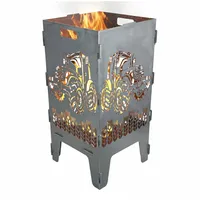 Feuerkorb mit Traktor & Ähren Motiv aus 3 mm Stahl Feuertonne Feuerstelle