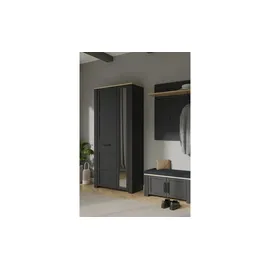 Forte Garderobenpaneel Bohol 86,5 x 105,6 x 30 cm Schwarz/Eiche