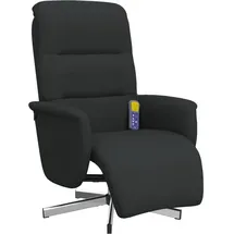vidaXL Massagesessel mit Fußteil Stoff 84 x 105 x 84 cm Schwarz drehbar mit Kissen