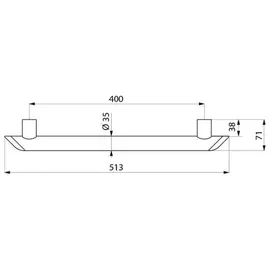 Delabie Haltegriff Be-Line D35 L.400 Aluminium anthrazit