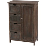 Mendler Kommode HWC-D12, Schrank Schubladenkommode, Shabby-Look Vintage 82x55x30cm ~ braun