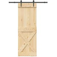 vidaXL Schiebetür mit Beschlag 80x210 cm Massivholz Kiefer