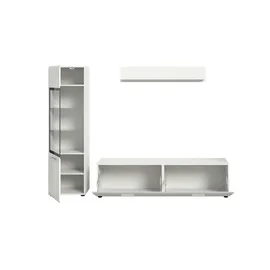 Möbel Kraft Wohnkombination ¦ weiß ¦ Maße (cm): B: 220 H: 160