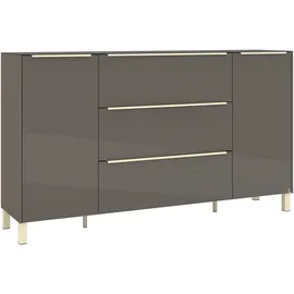 Set One by Musterring Reno 182 x 106 x 42 cm Anthrazit matt lack / Glas anthrazit glanz