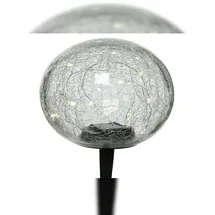 Kaemingk Wegeleuchte Glas, Kunststoff 15 cm Solarzelle inkl. Dämmerungssensor weiß