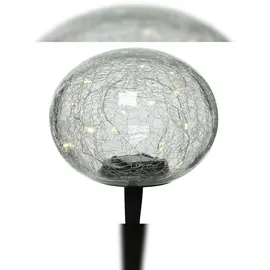 Kaemingk Wegeleuchte Glas, Kunststoff 15 cm Solarzelle inkl. Dämmerungssensor weiß