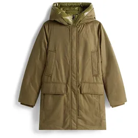 Tommy Hilfiger Wintermantel TOMMY HILFIGER "PADDED NYLON REG PARKA", Damen, Gr. XXL (44), grün (utility olive), Web, Obermaterial: 59% Baumwolle, 41% Polyester, unifarben, Mäntel Wintermantel