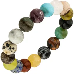 Armband JOBO, bunt (mehrfarbig), Armbänder, Damen, Materialmix, mit bunten Edelsteinen 19 cm