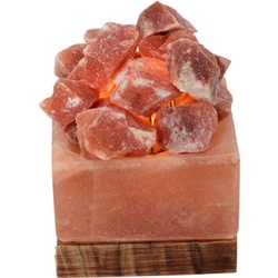 HIMALAYA SALT DREAMS Salzkristall-Tischlampe Salzkristallschale, Handgefertigt aus Salzkristall - jeder Stein ein Unikat, H: ca.10 cm orange