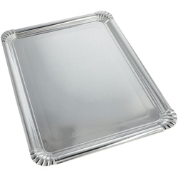 PAPSTAR Einweg-Servierplatten silber