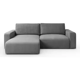 lookway Ecksofa OPERA L-Form mit Schlaffunktion und Bettkasten Grau
