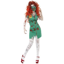 Smiffys Kostüm Zombie OP-Schwester, Operation gelungen, Patient untot! grün L