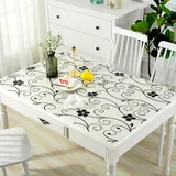 Tischfolie mit Blumen Bedruckt Dicke 1mm,Transparente Tischschutz Texture Blütenform,Schutzfolie abwischbar,PVC Tischdecken rutschfeste,Durchsichtige Schreibtisch,Tischmatte Ölbeständig (E,70x140cm)