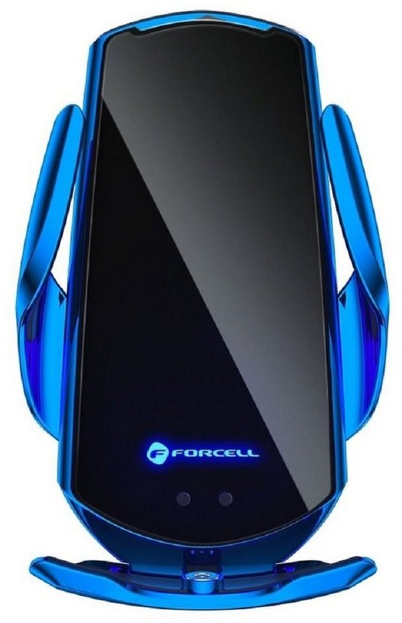 Forcell Autohalterung KFZ-Halterung Automatisch 15W Qi Induktionsladen Smartphone-Halterung blau