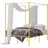 Vevor Himmelbettrahmen (Full Size), mit Kopfteil & Himmelbett-Design, robuste Stahllattenstütze (rund), Stauraum unter dem Bett, kein Boxspring erforderlich, Gold