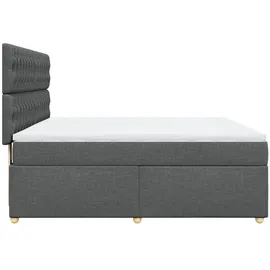 vidaXL Boxspringbett 180 x 200 cm Dunkelgrau