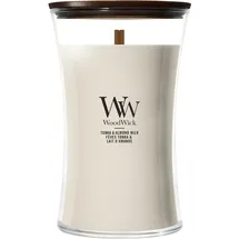 Woodwick Tonka & Almond Milk Duftkerze 610 g beige