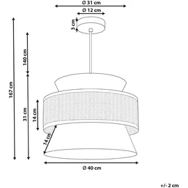 Beliani Beliani, Hängelampe grün / natürlich LUYANO