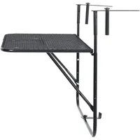 vidaXL Balkontisch 60 x 40 x 75 cm Schwarz