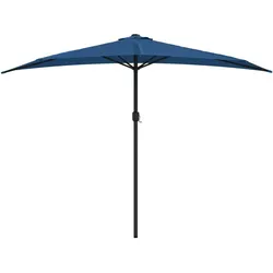 vidaXL Balkon-Sonnenschirm Alu-Mast Blau 300x150x253cm Halbrund