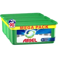 Ariel All-in-1 PODS Waschflüssigkeit Waschmittel Tabletten/Kapseln 90 Waschgänge (30 x 3), mit aktiver Geruchsabwehr, entfernt hartnäckige Flecken und Gerüche