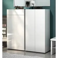 Möbelando Schuhkommode >Atrium< in weiß, Holzwerkstoff - 120x115x34cm (BxHxT)