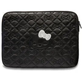 HELLO KITTY Sleeve HKCSZPEKHBPK 14" schwarz/schwarz Reißverschluss PU Quilted Bows
