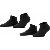 Falke Damen Socken, Multipack - Happy, Sneakersocken, einfarbig Schwarz 39-42 Pack