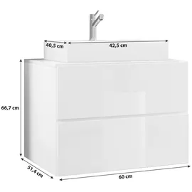 VCM my bath Badmöbel-Set Lendas S 915195 weiß 61,0 x x 69,0 cm