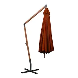 vidaXL Ampelschirm mit Mast 3,5 x 2,9 m Massivholz Tanne terrakotta 313771