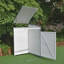 Melko Mülltonnenbox Anbaubox 68 x 68 x 127 cm weiß